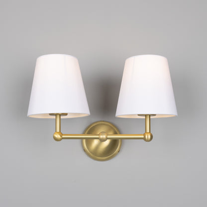 Busan Double Wall Light with Fabric Shades