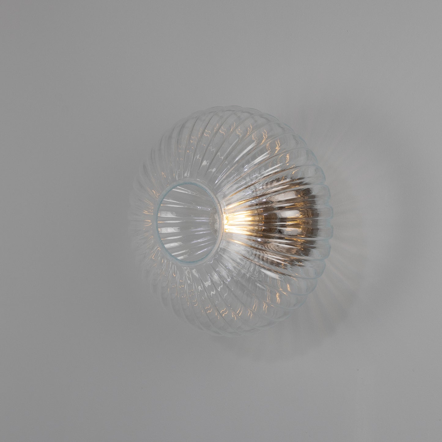 Neith Oval Reeded Glass and Brass Wall Light 30cm