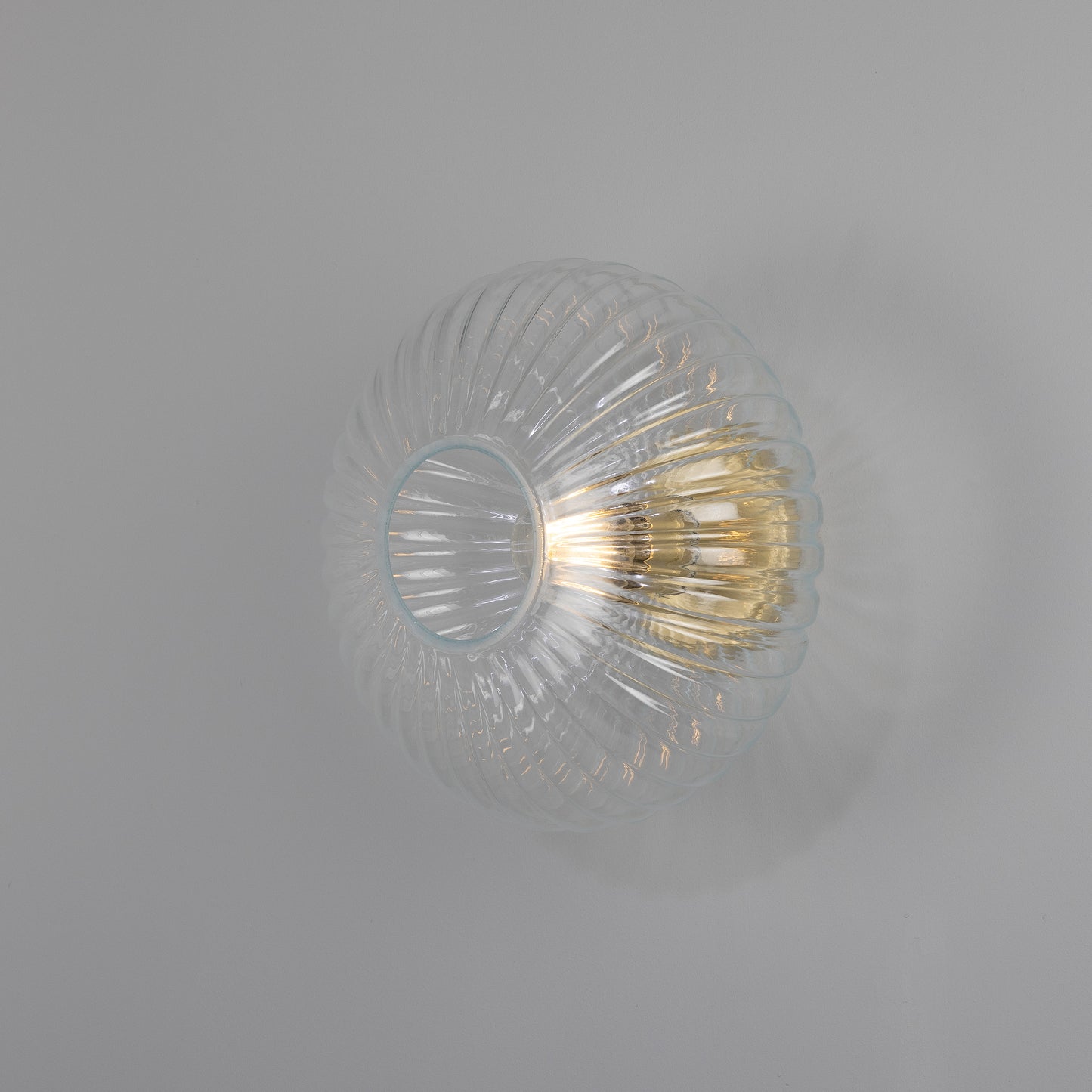 Neith Oval Reeded Glass and Brass Wall Light 30cm