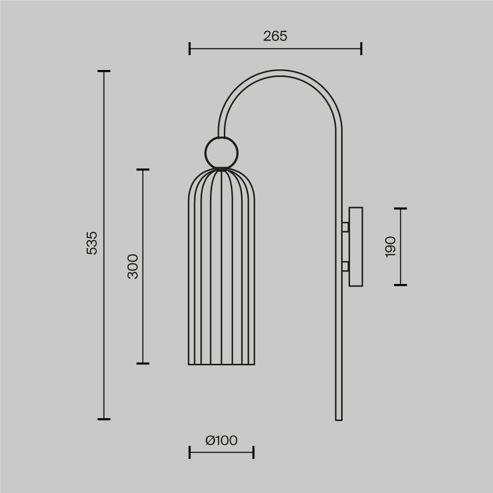 Antic Glass Curved Wall Light