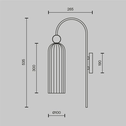 Antic Glass Curved Wall Light