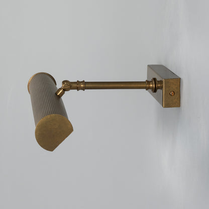 Cambridge Adjustable Reeded Brass Picture Light IP20