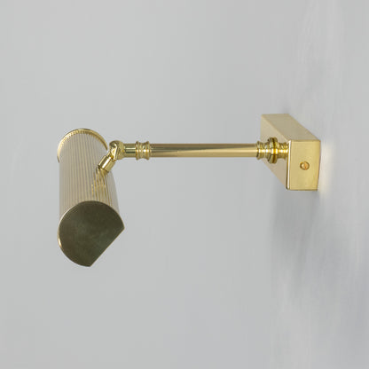 Cambridge Adjustable Reeded Brass Picture Light IP20