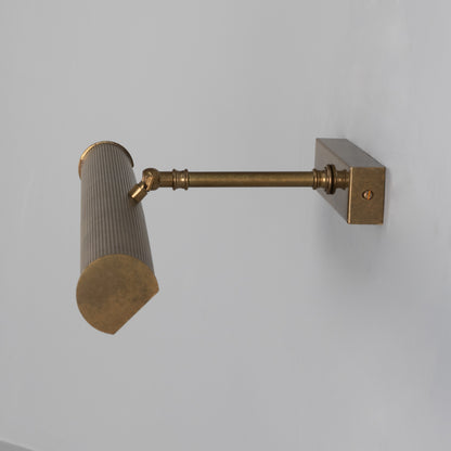 Cambridge Adjustable Reeded Brass Picture Light IP20