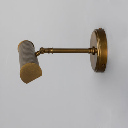 Bilbury Adjustable Reeded Brass Picture Light IP20