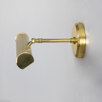Bilbury Adjustable Reeded Brass Picture Light IP20