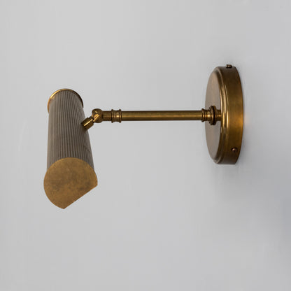 Bilbury Adjustable Reeded Brass Picture Light IP20