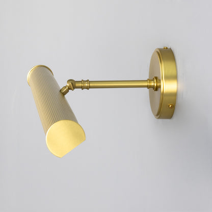 Bilbury Adjustable Reeded Brass Picture Light IP20
