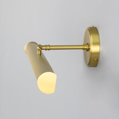 Bilbury Adjustable Reeded Brass Picture Light IP20