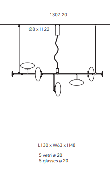 Penta Light Mami Horizontal Pendant Suspension Dimensions