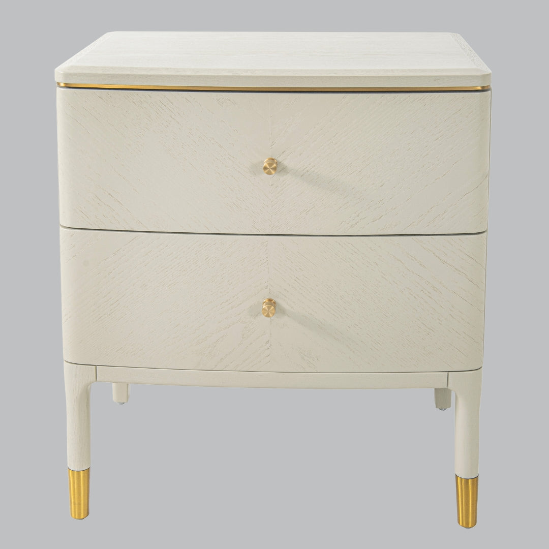 Marlow Off White 2 Drawer Side Table