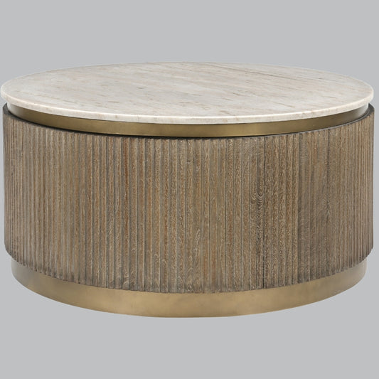 Milo Wood & Marble Round Coffee Table
