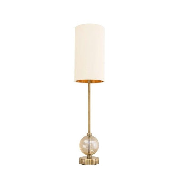 Mistral Antique Brass & Cognac Crystal Table Lamp