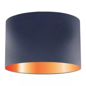 Navy Silk Drum Lampshade