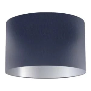 Navy Silk Drum Lampshade