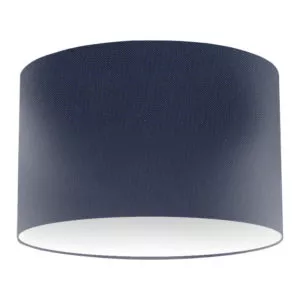 Navy Silk Drum Lampshade