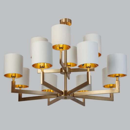Nico 12 Arm Antique Brass Chandelier