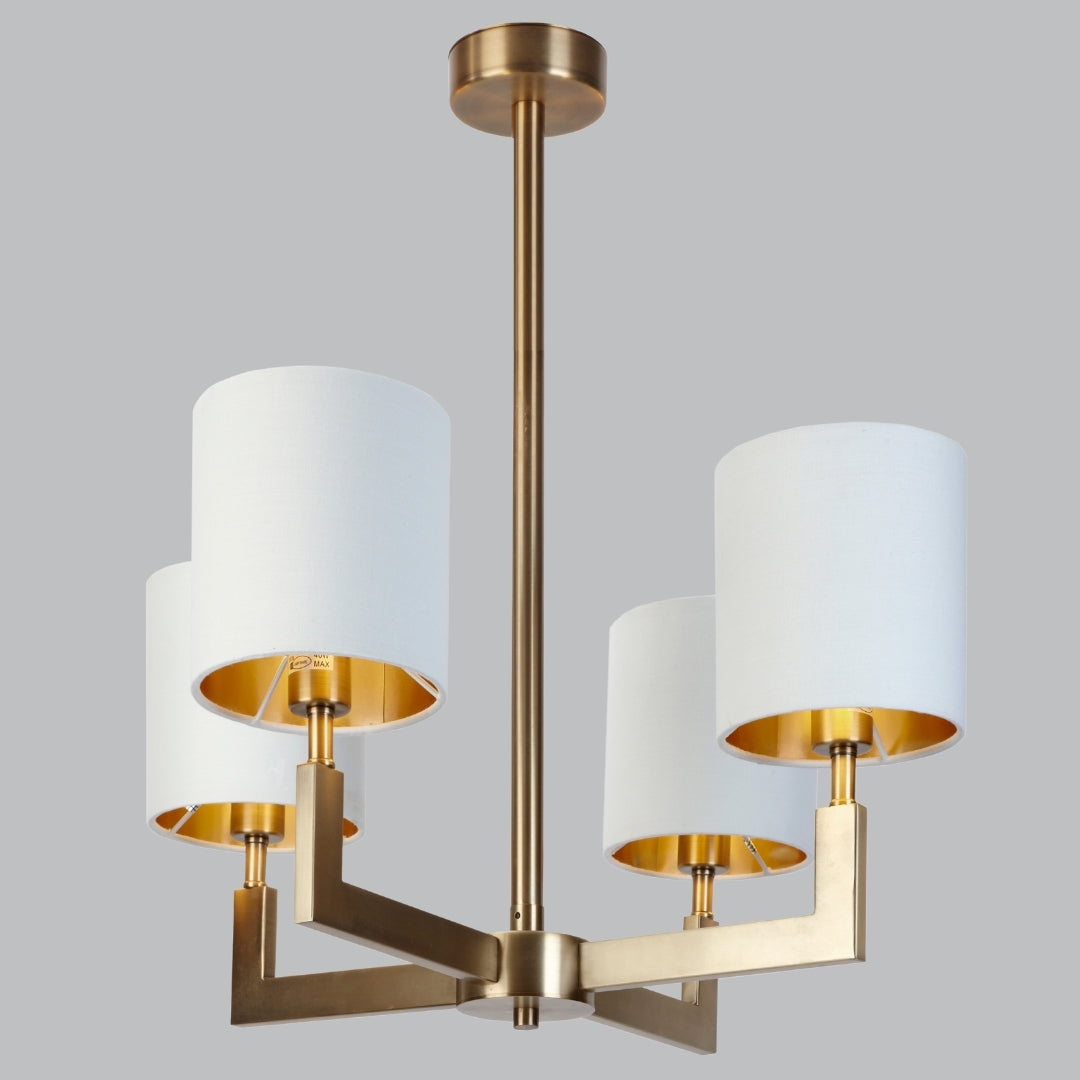 Nico 4 Arm Antique Brass Chandelier