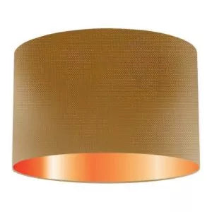 Old Gold Silk Drum Lampshade