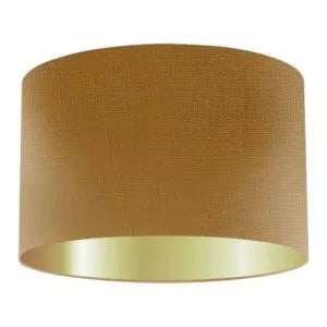 Old Gold Silk Drum Lampshade