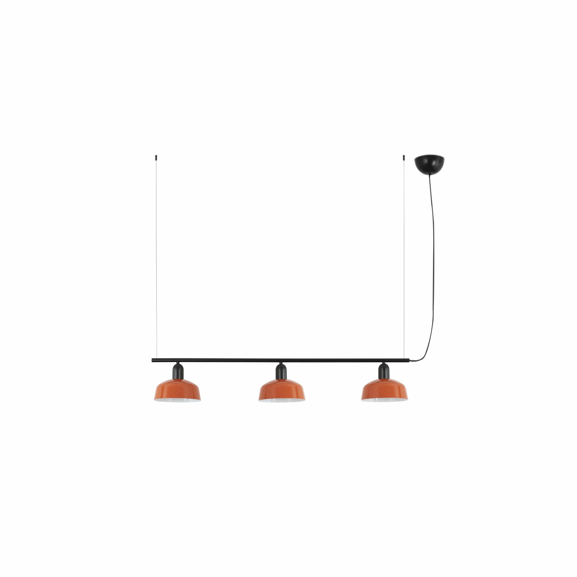 Faro Barcelona Tatawin small 3 light linear pendant in Reddish Orange