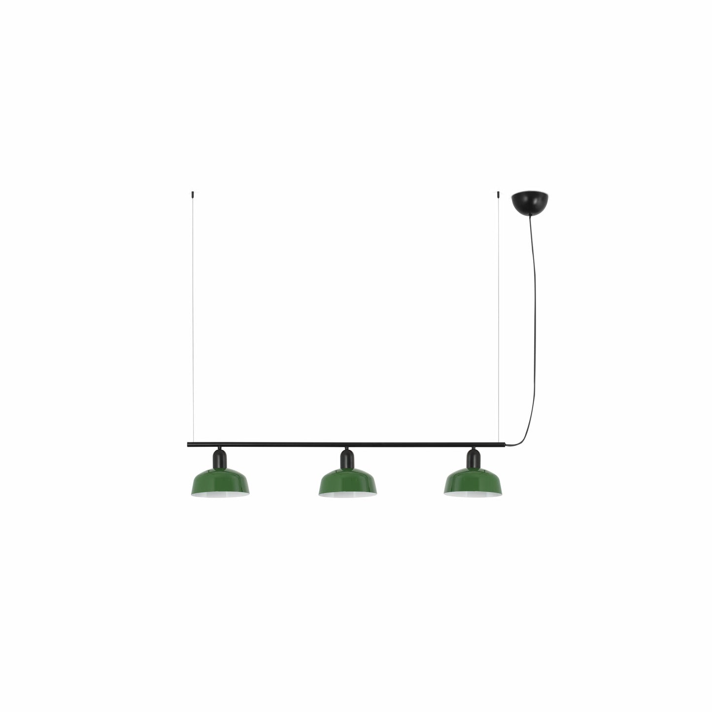 Faro Barcelona Tatawin small 3 light linear pendant in green