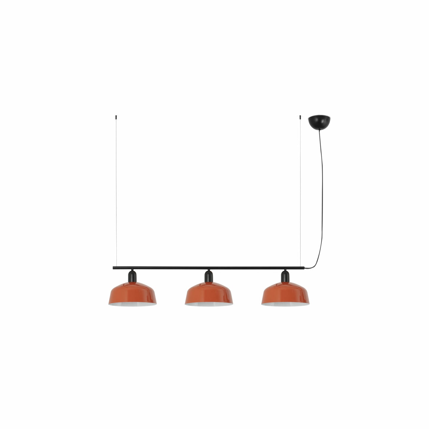 Faro Barcelona Tatawin medium 3 light linear pendant in Reddish Orange