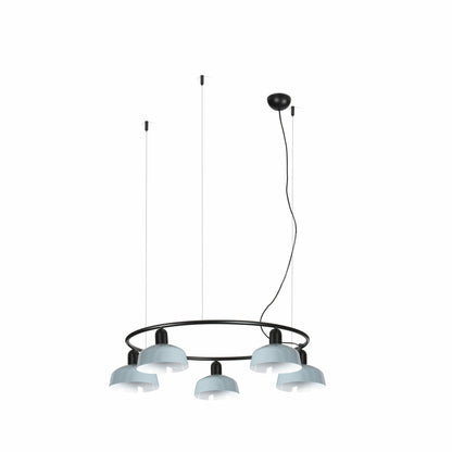 Faro Barcelona 5 Light Circular pendant in Bluish Grey