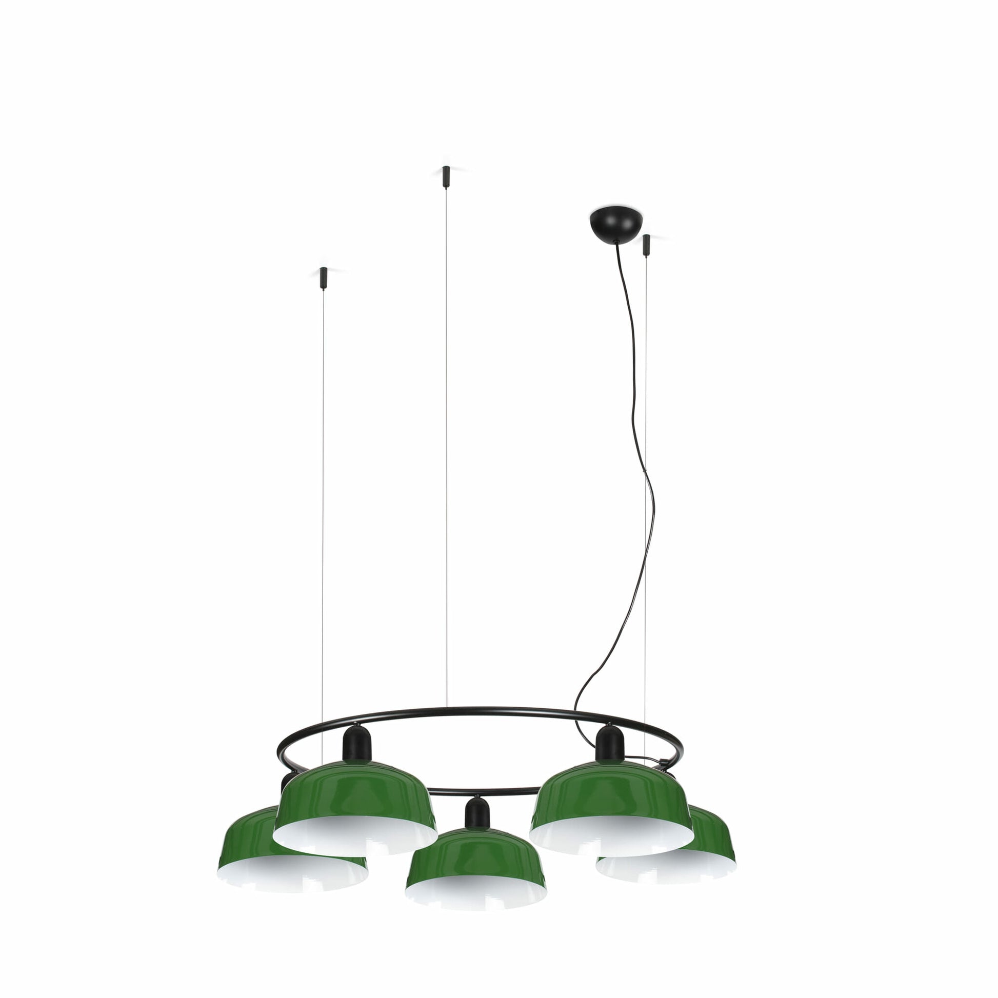 Faro Barcelona 5 Light Circular pendant in Green