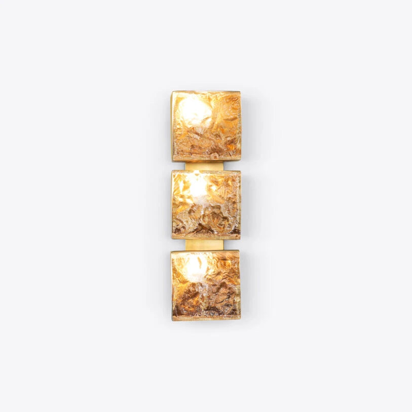 Lorenzo Triple Square Glass Wall Light
