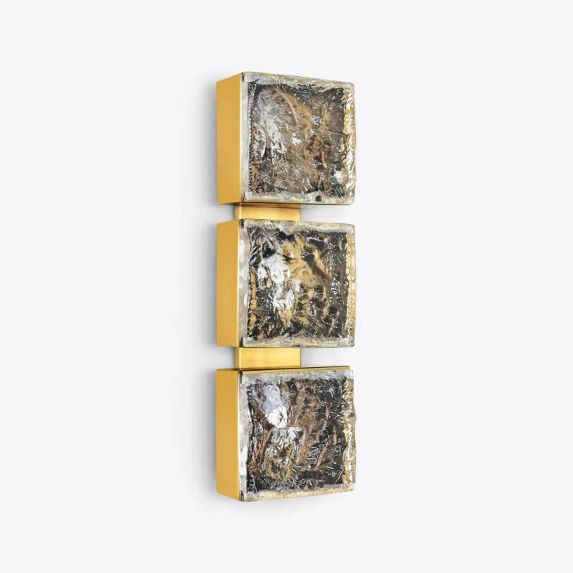 Lorenzo Triple Square Glass Wall Light