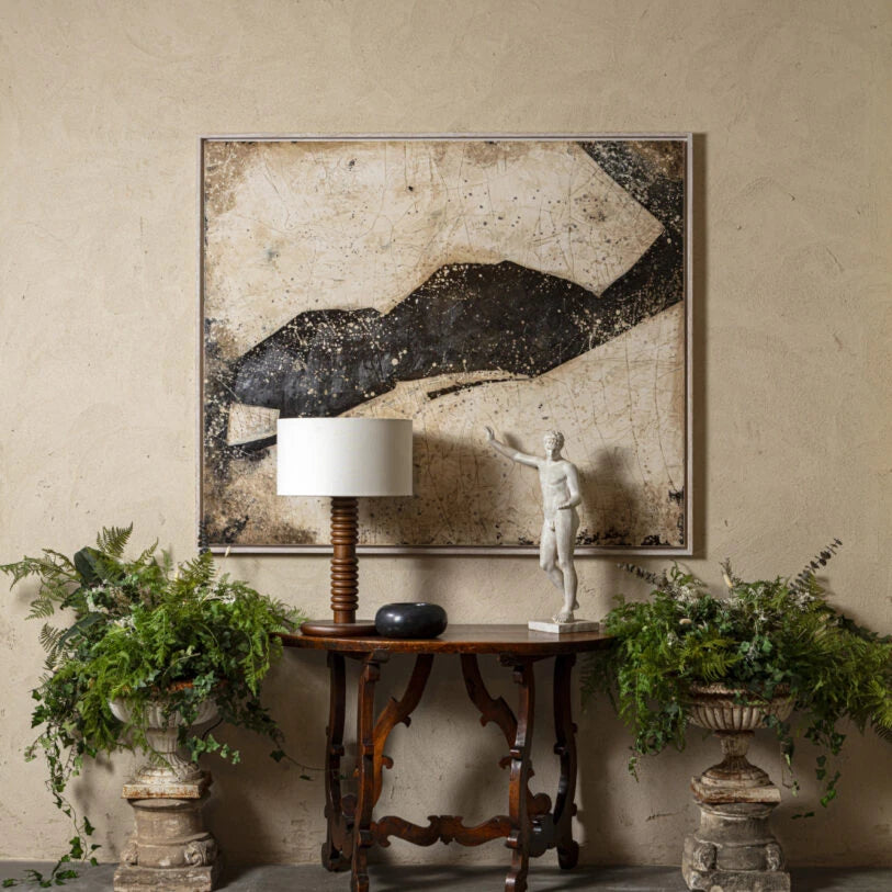 Darwin Wooden Table Lamp with Fabric Shade