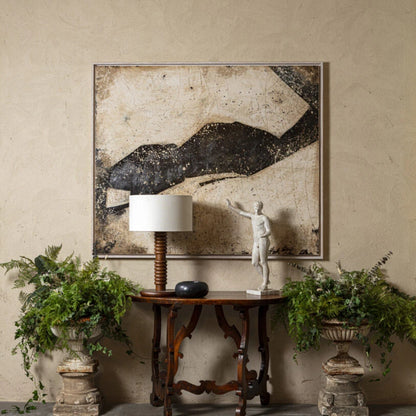 Darwin Wooden Table Lamp with Fabric Shade