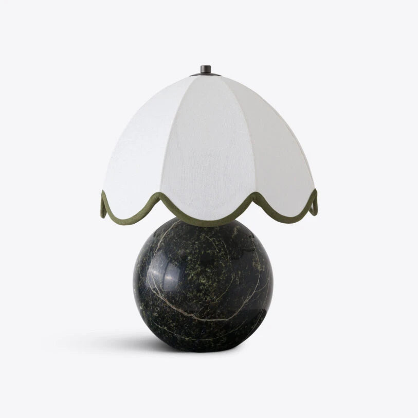 Summer Solid Marble Table Lamp with Fabric Shade