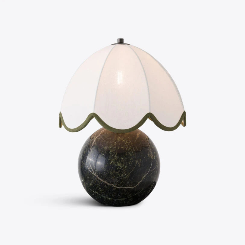 Summer Solid Marble Table Lamp with Fabric Shade