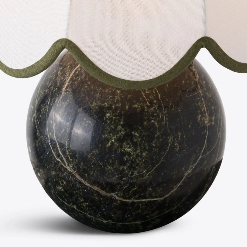 Summer Solid Marble Table Lamp with Fabric Shade