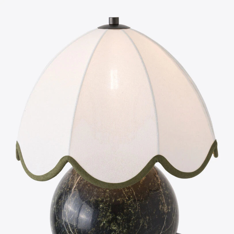 Summer Solid Marble Table Lamp with Fabric Shade