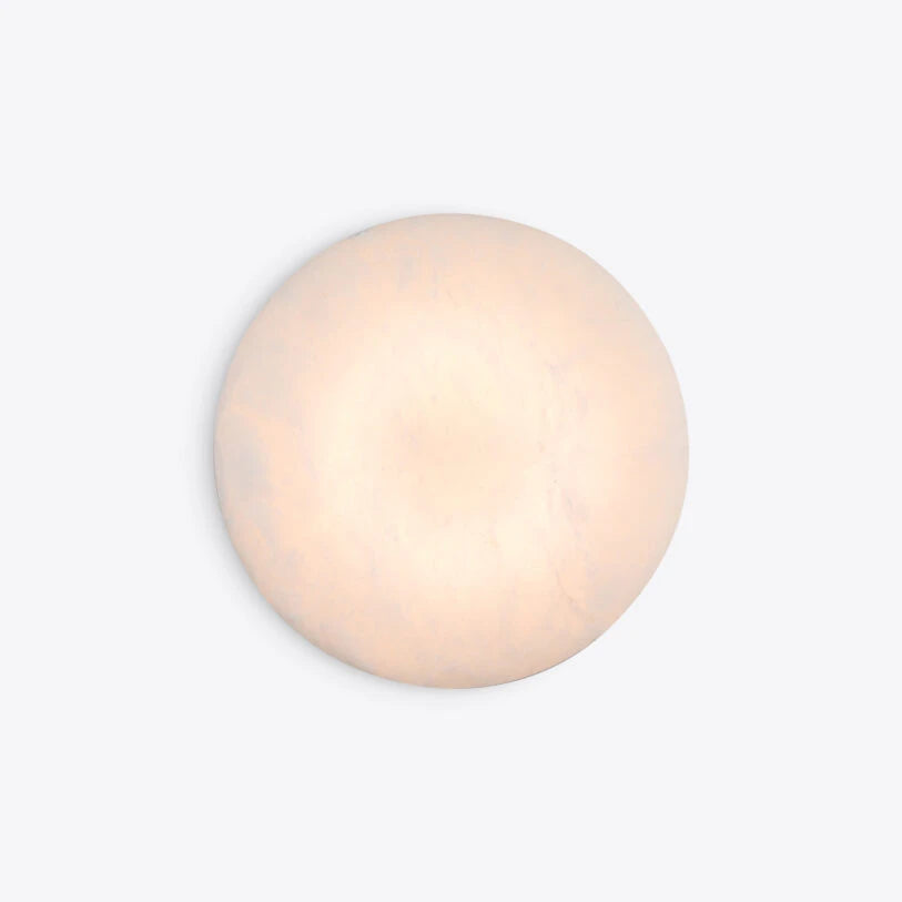 Puck Round Alabaster Wall or Ceiling Light