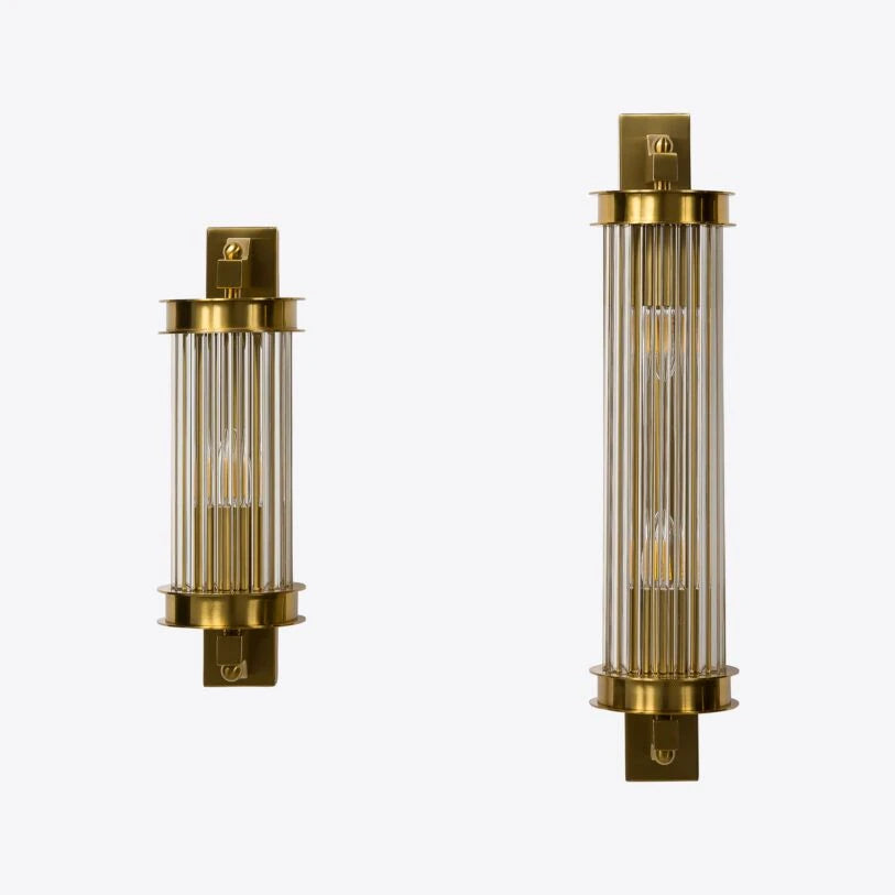 Elon Vintage Ribbed Glass Bathroom Wall Light