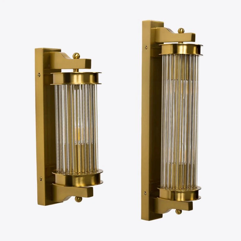 Elon Vintage Ribbed Glass Bathroom Wall Light