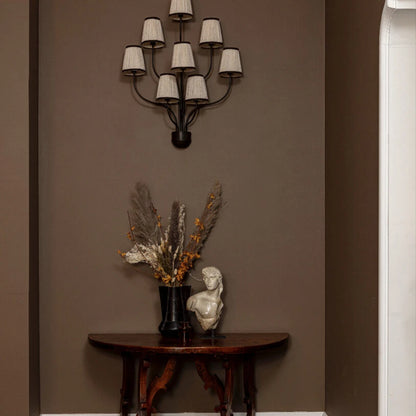 Chabal 8 Light Wall Light with Fabric Shade