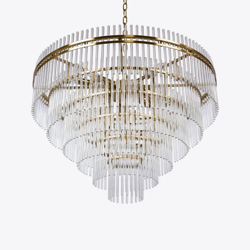Waldorf Art Deco Tiered Glass Chandelier