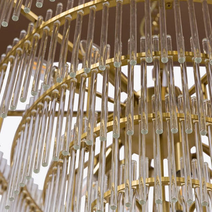 Waldorf Art Deco Tiered Glass Chandelier