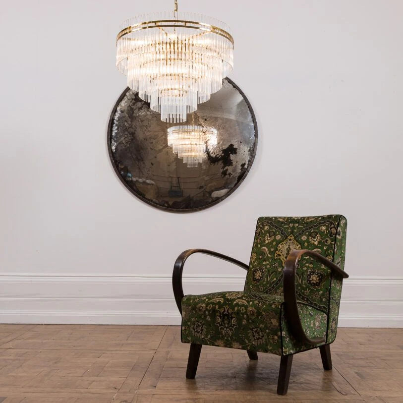 Waldorf Art Deco Tiered Glass Chandelier