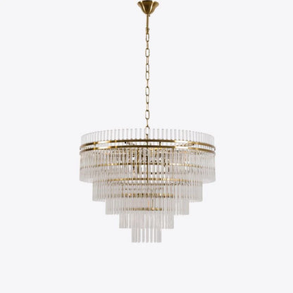 Waldorf Art Deco Tiered Glass Chandelier