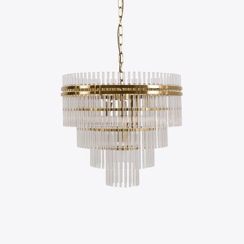 Waldorf Art Deco Tiered Glass Chandelier