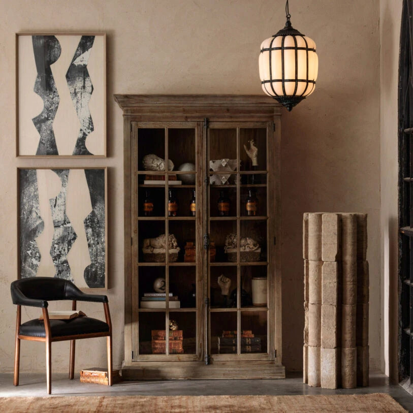 Battersea Opaline and Brass Lantern