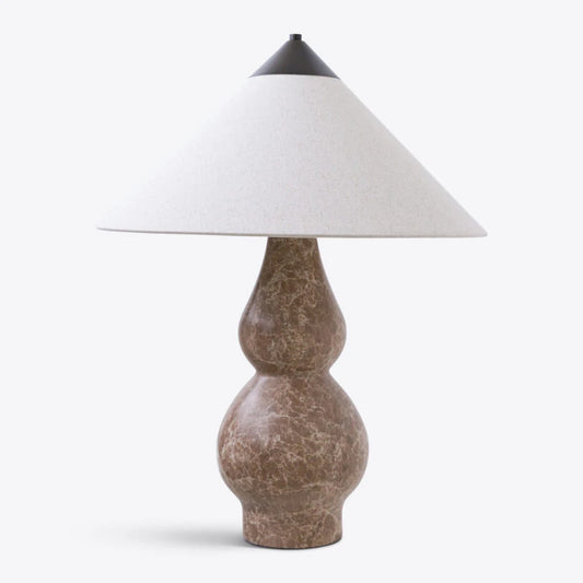 Yuki Solid Marble and Fabric Shade Table Lamp