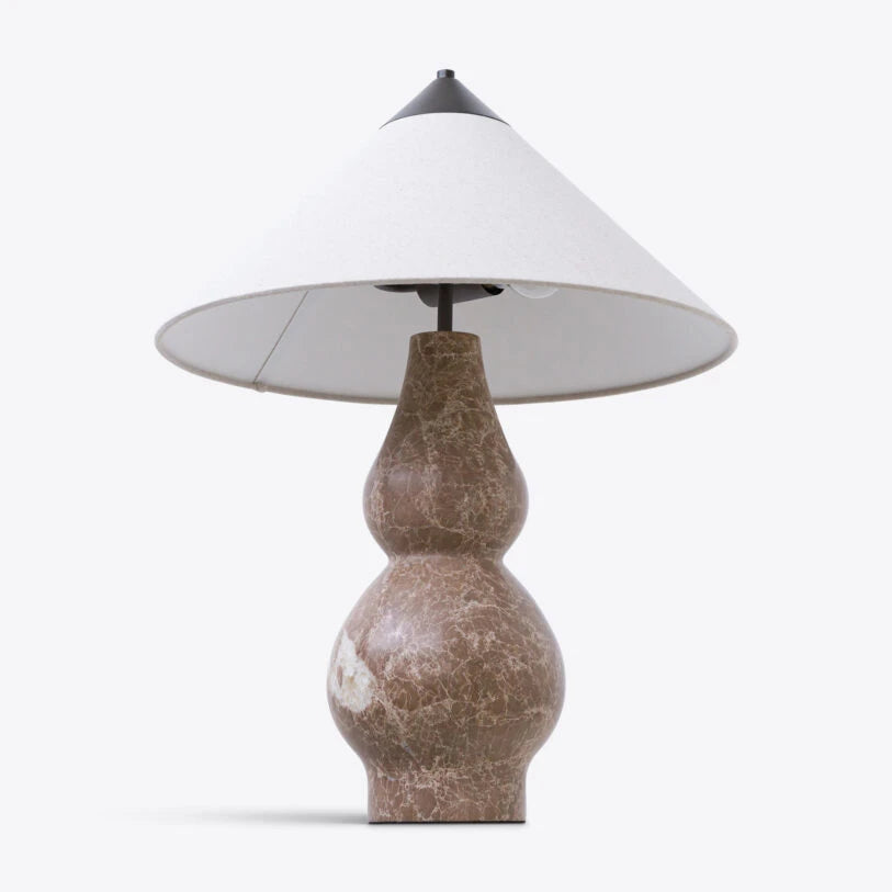 Yuki Solid Marble and Fabric Shade Table Lamp