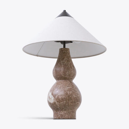 Yuki Solid Marble and Fabric Shade Table Lamp